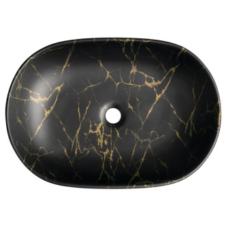 CALEO keramické umývadlo na dosku, 60x42cm, portoro mramor