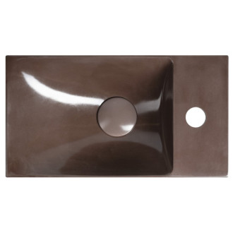 AGOS betónové umývadlo 40x22cm, ľavé/pravé, tmavo hnedá pololesk