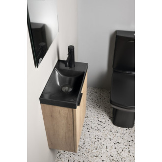 AGOS betónové umývadlo 40x22cm, ľavé/pravé, antracit pololesk