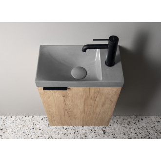 AGOS betónové umývadlo 40x22cm, ľavé/pravé, šedá pololesk