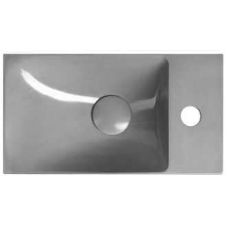 AGOS betónové umývadlo 40x22cm, ľavé/pravé, šedá pololesk
