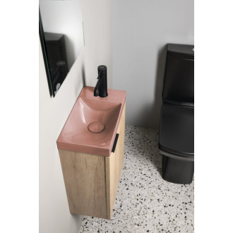 AGOS betónové umývadlo 40x22cm, ľavé/pravé, ružová pololesk