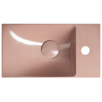 AGOS betónové umývadlo 40x22cm, ľavé/pravé, ružová pololesk