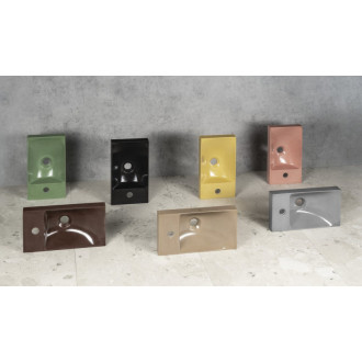 AGOS betónové umývadlo 40x22cm, ľavé/pravé, žltá pololesk