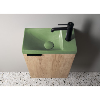 AGOS betónové umývadlo 40x22cm, ľavé/pravé, zelená pololesk