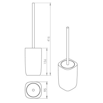 YLENIA WC kefa na postavenie, zelená