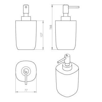 YLENIA dávkovač mydla na postavenie, ružová