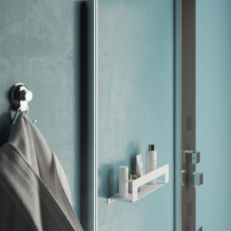 CLEO polička s držiakom uterákov 300mm, biela mat