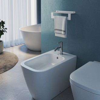 CLEO polička s držiakom uterákov 500mm, biela mat