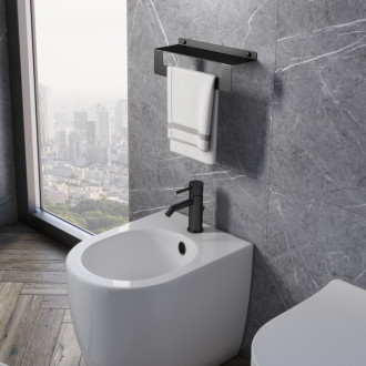 CLEO polička s držiakom uterákov 500mm, čierna mat