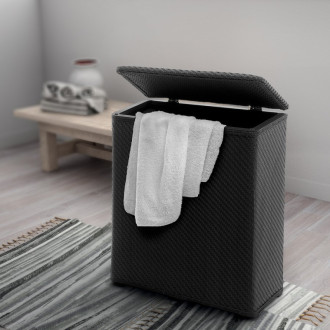 AMBROGIO kôš na bielizeň 50x55x28 cm, čierna