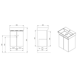 PANEDA umývadlová skrinka 45x55x34, 2cm, biela