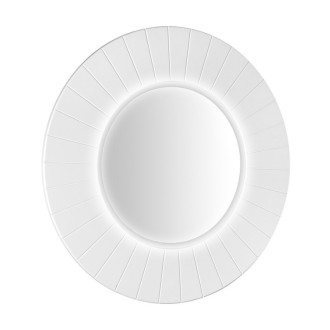 LUMIRO STRIP okrúhle zrkadlo s LED osvetlením v ráme ø 75cm, biela mat