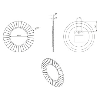 LUMIRO STRIP okrúhle zrkadlo s LED osvetlením v ráme ø 75cm, carina