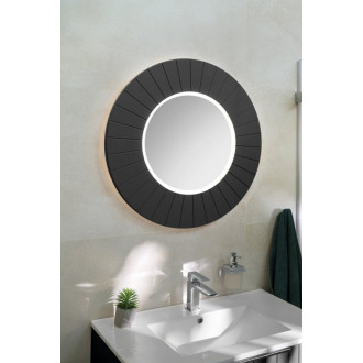 LUMIRO STRIP okrúhle zrkadlo s LED osvetlením v ráme ø 75cm, carina