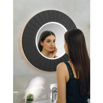 LUMIRO STRIP okrúhle zrkadlo s LED osvetlením v ráme ø 75cm, carina