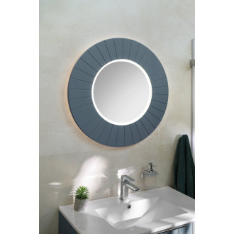 LUMIRO STRIP okrúhle zrkadlo s LED osvetlením v ráme ø 75cm, siena