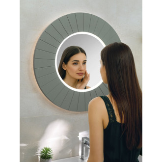 LUMIRO STRIP okrúhle zrkadlo s LED osvetlením v ráme ø 75cm, verde