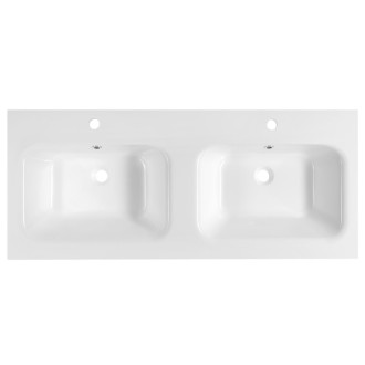 ARECA dvojumývadlo, liaty mramor, 121x51, 5cm, biela