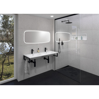 ARECA dvojumývadlo, liaty mramor, 121x51, 5cm, biela