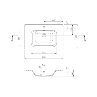 ARECA umývadlo, liaty mramor, 81x51, 5cm, biela