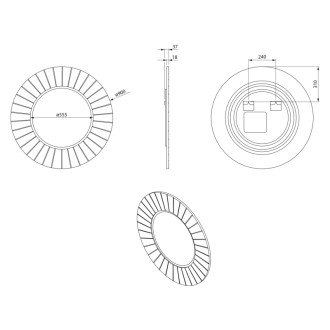 LUMIRO STRIP okrúhle zrkadlo s LED osvetlením v ráme ø 90cm, carina