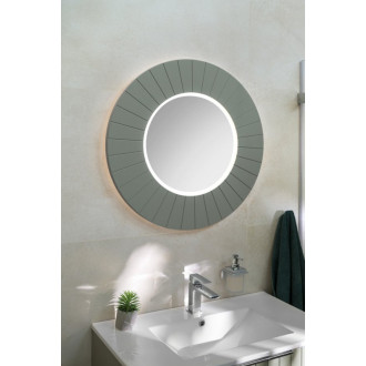 LUMIRO STRIP okrúhle zrkadlo s LED osvetlením v ráme ø 90cm, verde