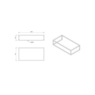 SKA konzola pod umývadlo/dosku 100x22x51cm, čierna mat