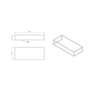 SKA konzola pod umývadlo/dosku 119,7x22x51cm, čierna mat