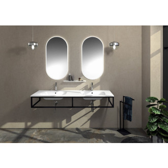 SKA konzola pod umývadlo/dosku 140x22x51cm, čierna mat