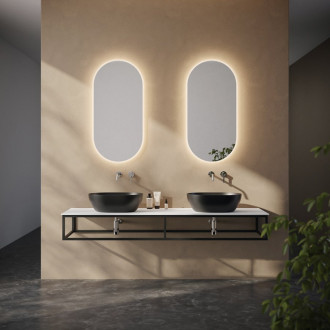 SKA konzola pod umývadlo/dosku 180x22x51cm, čierna mat