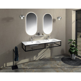 SKA konzola pod umývadlo/dosku 180x22x51cm, čierna mat