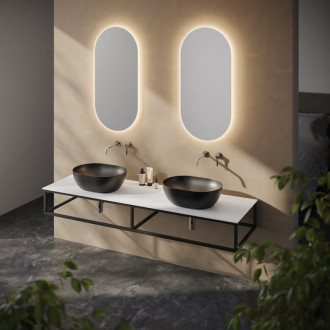 SKA konzola pod umývadlo/dosku 180x22x51cm, čierna mat