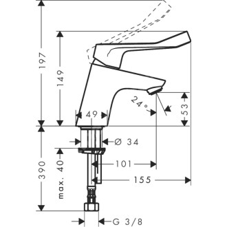 Umyvadlová baterie Hansgrohe Focus s prodlouženou rukojetí chrom 31914000