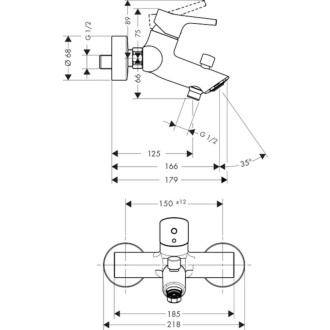 Vanová baterie Hansgrohe Talis S bez sprchového setu 150 mm chrom 72400000