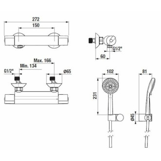 Sprchová baterie Jika Deep se sprchovým setem 150 mm chrom H3331U70042711