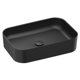Umývadlo na dosku Ravak Ceramic Slim 55x37 cm čierna mat bez otvoru pre batériu, bez prepadu XJX0D155001