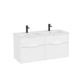 Kúpeľňová skrinka s dvojumývadlom Roca Optica 120x58x45,5 cm biela matná mat OPT1202ZBM