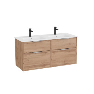 Kúpeľňová skrinka s dvojumývadlom Roca Optica 120x58x45,5 cm dub OPT1202ZO