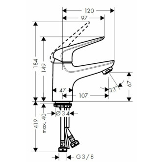 Umyvadlová baterie Hansgrohe HG288 bez výpusti chrom SIKOBHGN271