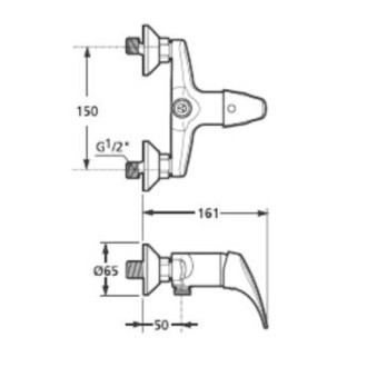 Sprchová baterie Jika Talas bez sprchového setu 150 mm chrom H3311N70044001