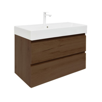Kúpeľňová skrinka s umývadlom SAT B-Way 99x50x45 cm orech mat BWAY2100NUTU2BBI