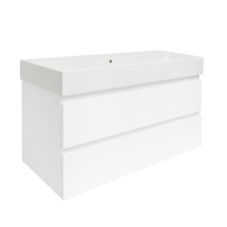 Kúpeľňová skrinka s umývadlom SAT B-Way 1 99x50x45 cm biela mat BWAY2100WU2BI
