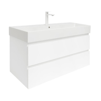 Kúpeľňová skrinka s umývadlom SAT B-Way 1 99x50x45 cm biela mat BWAY2100WU2BBI