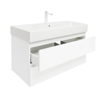 Koupelnová skříňka s umyvadlem SAT B-Way 1 99x50x45 cm bílá mat BWAY2100WU2BBI