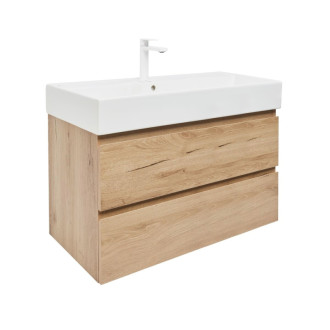 Kúpeľňová skrinka 2 zásuvková s umývadlom SAT B-Way 99x50x45 cm dub mat BWAY2100OAKU2BBI