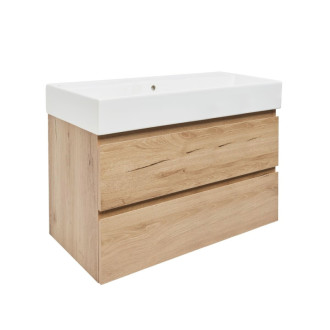 Kúpeľňová skrinka 2 zásuvková s umývadlom SAT B-Way 99x50x45 cm dub mat BWAY2100OAKU2BI