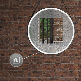REA Kulaté LED zrcadlo zavěšené na pásku 70 cm 104 HOM-02697 HOM-02697