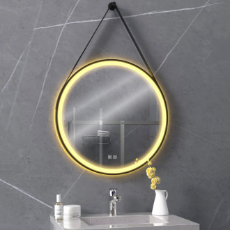 REA Kulaté LED zrcadlo zavěšené na pásku 70 cm 104 HOM-02697 HOM-02697