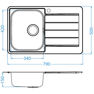 Dřez Alveus Line 80 nerez 1086352